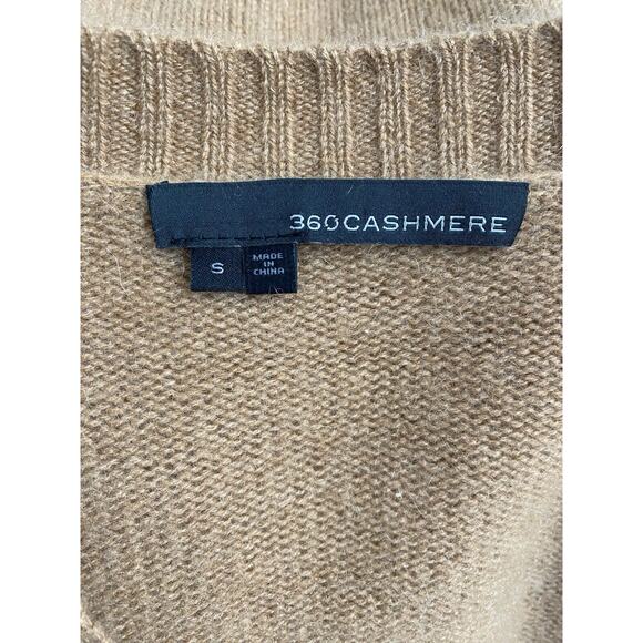 360 Cashmere Runa V Neck Cashmere Sweater Pullover Vicuna Camel Brown Ta… - Picture 10 of 12